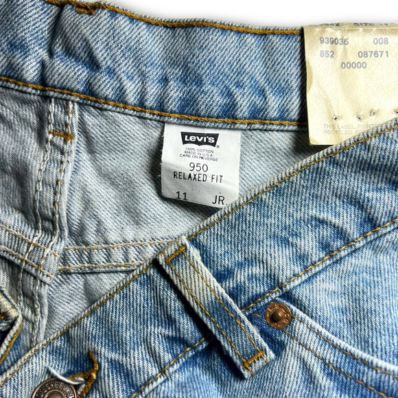 High Rise Levi’s Denim Shorts 1990s Vintage Jorts Blue Jean Button Deadstock NWT - Picture 6 of 7